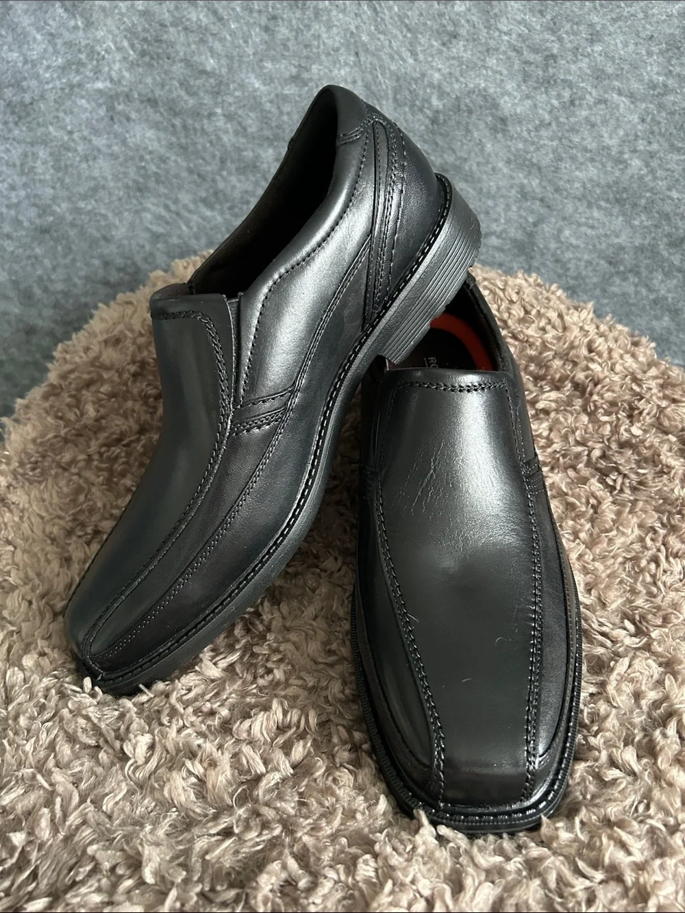 Rockport Black Leather Slip-On Loafers